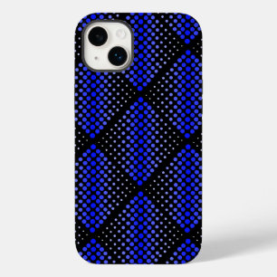 Blue Raster Pattern 01 Black BG Case-Mate iPhone 14 Plus Case