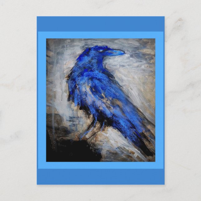 Blue Raven by Sharles Postcard (Front)