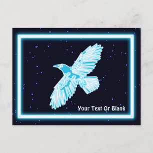 Blue Raven On Stars Postcard
