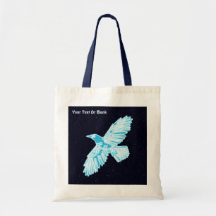 Blue Raven On Stars Tote Bag