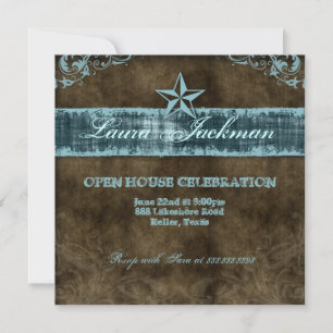 Blue Ravine Brownie Vintage Grad Photo Star Invitation