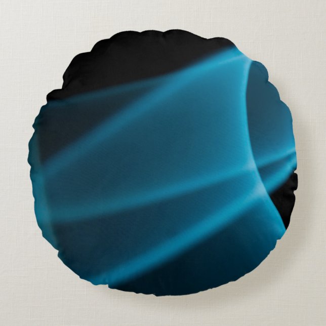 Blue ray of light round cushion (Front)