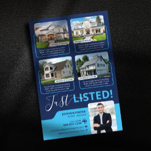 Blue Real Estate Agent Properties Listing Broker Flyer
