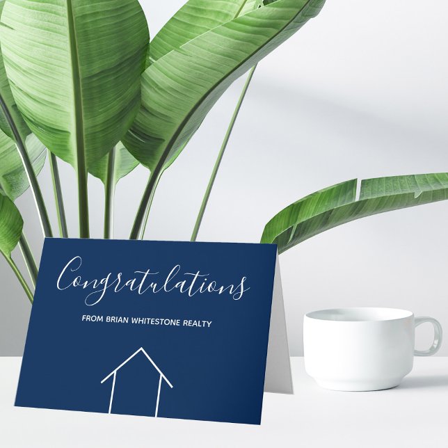 Blue Real Estate Company Congratulations Custom Card (Creator Uploaded)