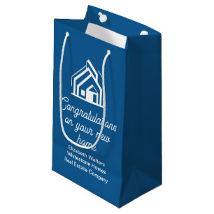 Blue Real Estate Company Custom Realty Small Gift Bag