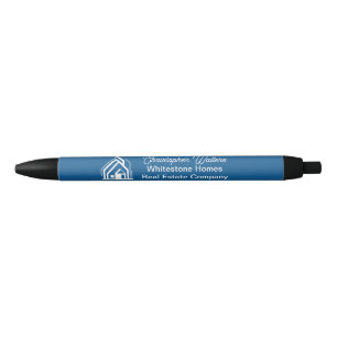 Blue Real Estate Company Personalized Realtor Black Ink Pen