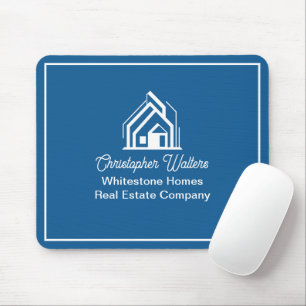 Blue Real Estate Company Personalized Realtor Mouse Pad