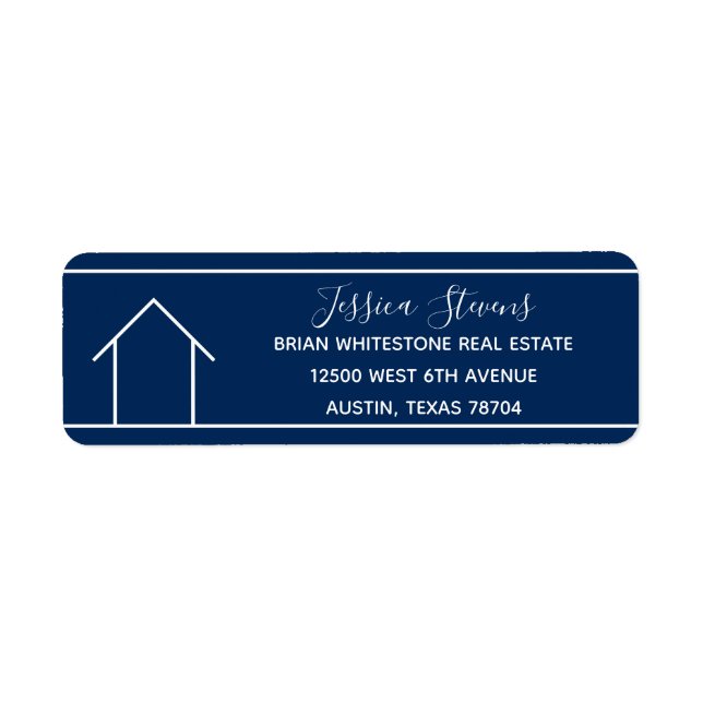 Blue Real Estate Company Realtor Return Address (Front)