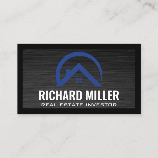 Blue Real Estate Roof | Property Investor Business Card (Front)