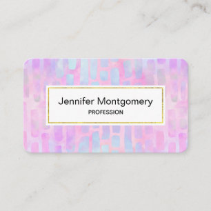 Blue Rectangle Shapes on Pink Background  Business Card