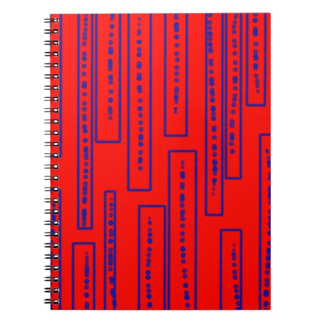 Blue rectangles on red  notebook (Front)