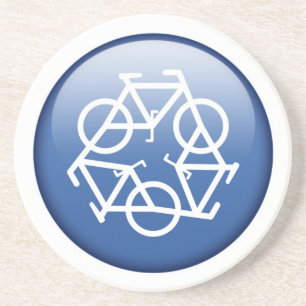 Blue Recycle Sandstone Coaster