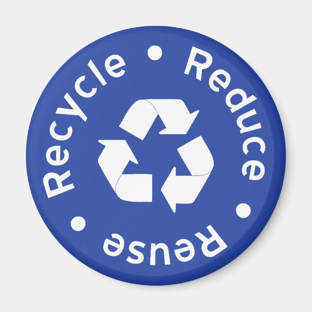 Blue Recycling Symbol Magnet (Front)