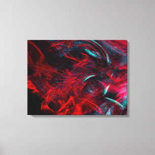 Blue & Red Abstract Art Canvas Print