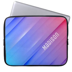 Blue-Red Abstract Background and Customisation Laptop Sleeve