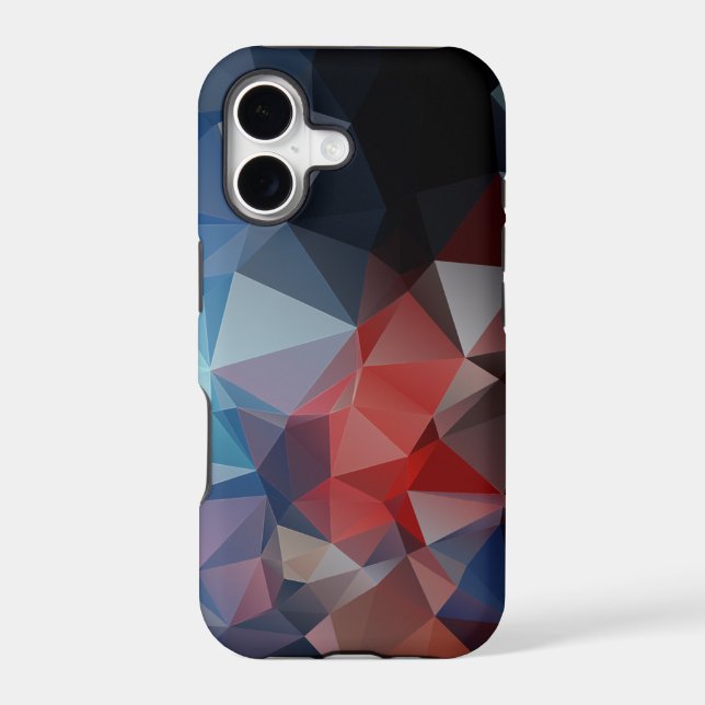 Blue Red Abstract Pyramid Pattern Case-Mate iPhone (Back)