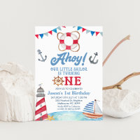 Blue Red Ahoy Our Little Sailor 1st Birthday