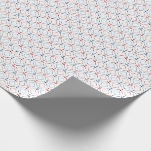 Blue, Red anchors, Marine Wrapping Paper