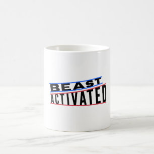 Blue Red and Black Edgy Beast Activated Mug