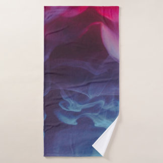 Blue, red, and black smoke digital wallpaper bath towel
