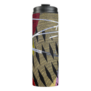 Blue red and white abstract painting thermal tumbler