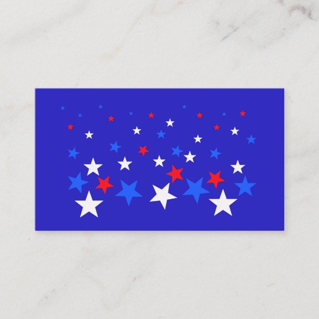Blue, Red and White Star Pattern Enclosure Card (Front)