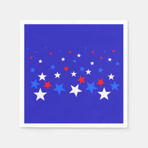 Blue, Red and White Star Pattern Napkin