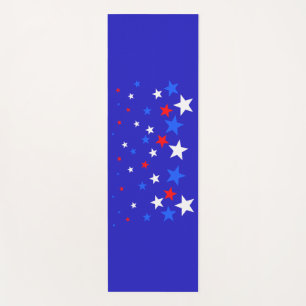 Blue, Red and White Star Pattern Yoga Mat