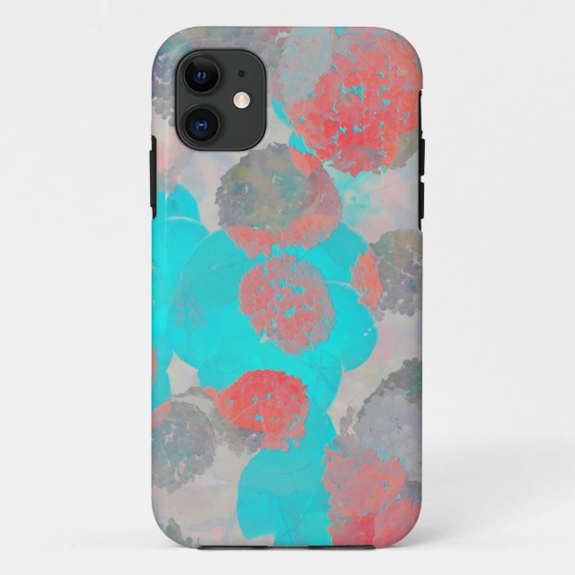 Blue red art of romantic floral / flower pattern Case-Mate iPhone case (Back)