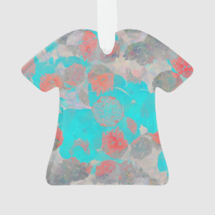 Blue red art of romantic floral / flower pattern ornament