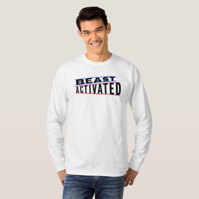 Blue Red Black Beast Activated Long Sleeve T-Shirt (Front Full)