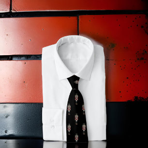 Blue Red Black Classy Nutcracker Soldier Christmas Tie
