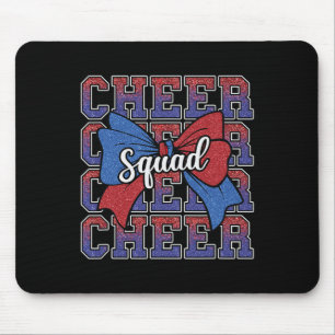 Blue Red Bow Cheer Squad Sport Cheerleader Cheerle Mouse Pad