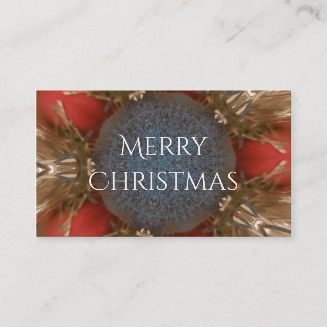 Blue Red Christmas Decoration Baubles Business Card (Front)