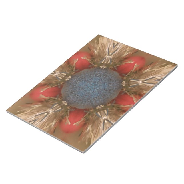Blue Red Christmas Decoration Baubles Notepad (Angled)