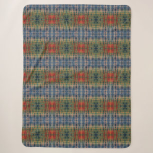 Blue Red Colour Mix Tie Dye Pattern Sherpa Blanket