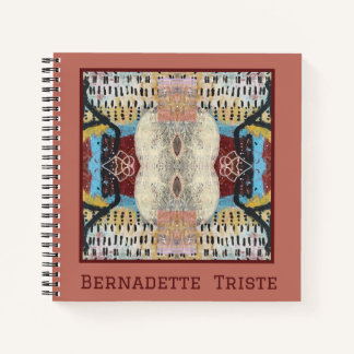 Blue Red Cream Geometric Seamless Pattern Notebook