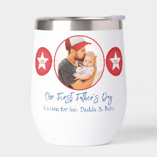 Blue Red Dad Cute Photo Collage First Fathers Day