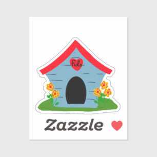 Blue Red Doghouse sticker