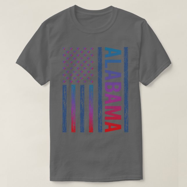 Blue Red Flag Alabama TShirt (Design Front)