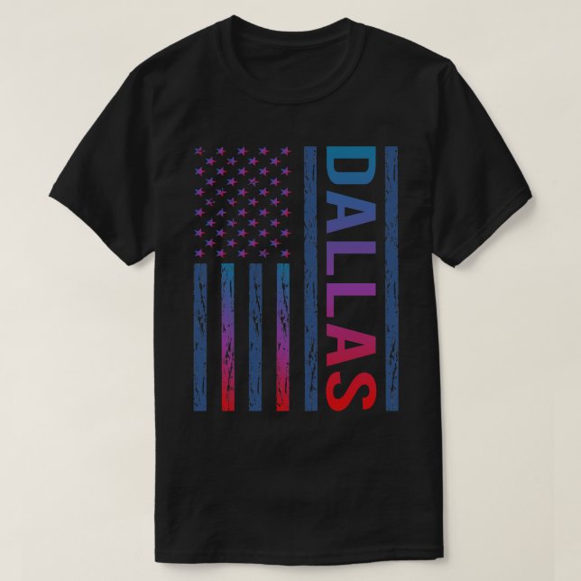 Blue Red Flag Dallas TShirt (Design Front)