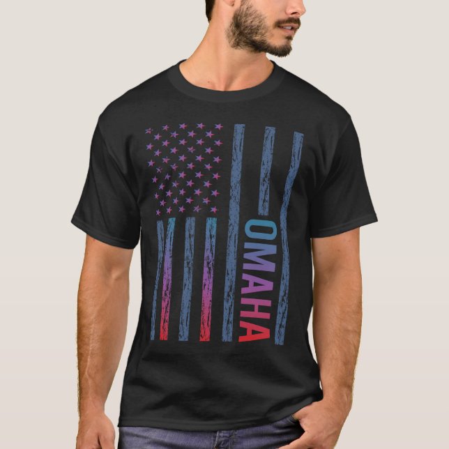 Blue Red Flag - Omaha T-Shirt (Front)