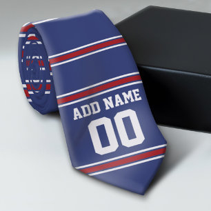 Blue Red Football Jersey Custom Name Number Tie