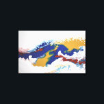 Blue Red Gold Colourful  Marble Abstract Fluid Art Canvas Print<br><div class="desc">This design was created from my one-of-a-kind fluid acrylic painting. It may be personalised by clicking the customise button and adding a name, initials or your favourite words. Contact me at colorflowcreations@gmail.com if you with to have this design on another product. Purchase my original abstract acrylic painting for sale at...</div>