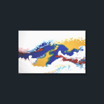 Blue Red Gold Colourful  Marble Abstract Fluid Art Canvas Print<br><div class="desc">This design was created from my one-of-a-kind fluid acrylic painting. It may be personalised by clicking the customise button and adding a name, initials or your favourite words. Contact me at colorflowcreations@gmail.com if you with to have this design on another product. Purchase my original abstract acrylic painting for sale at...</div>