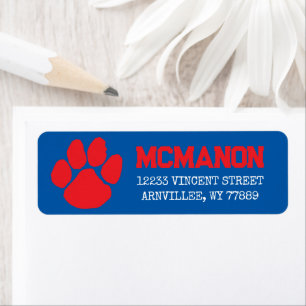 Blue & Red Graduation Return Address Labels