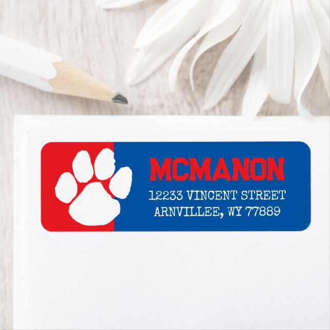 Blue & Red Graduation Return Address Labels (Insitu)