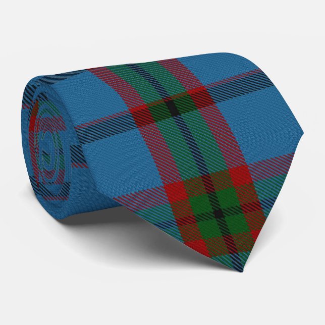 Blue Red Green Giant Tartan Plaid Flannel Tie (Rolled)