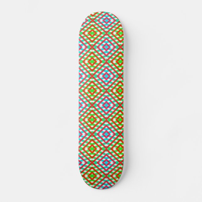 Blue, red & green Spring/Easter diamond Skateboard (Front)