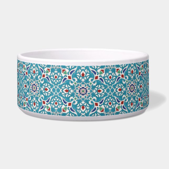 Blue Red Green White Portuguese Azulejo Pattern (Front)